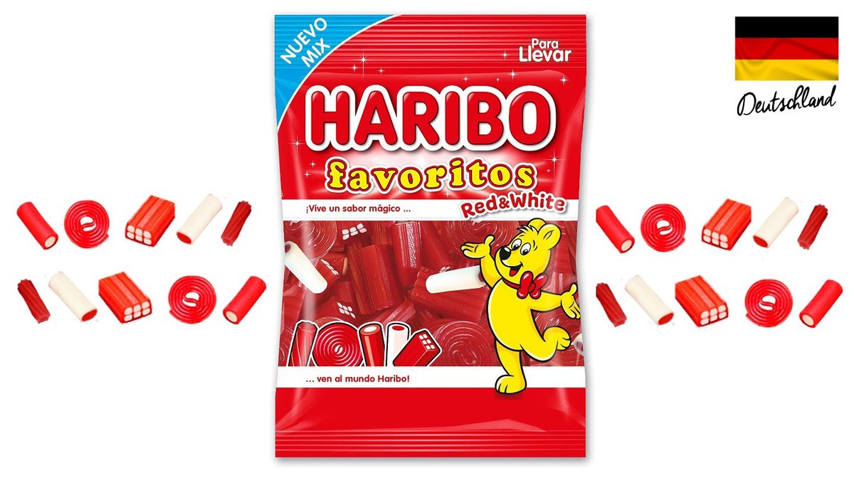 גומי הריבו פבוריטוס אדום לבן - HARIBO FAVORITOS RED & WHITE