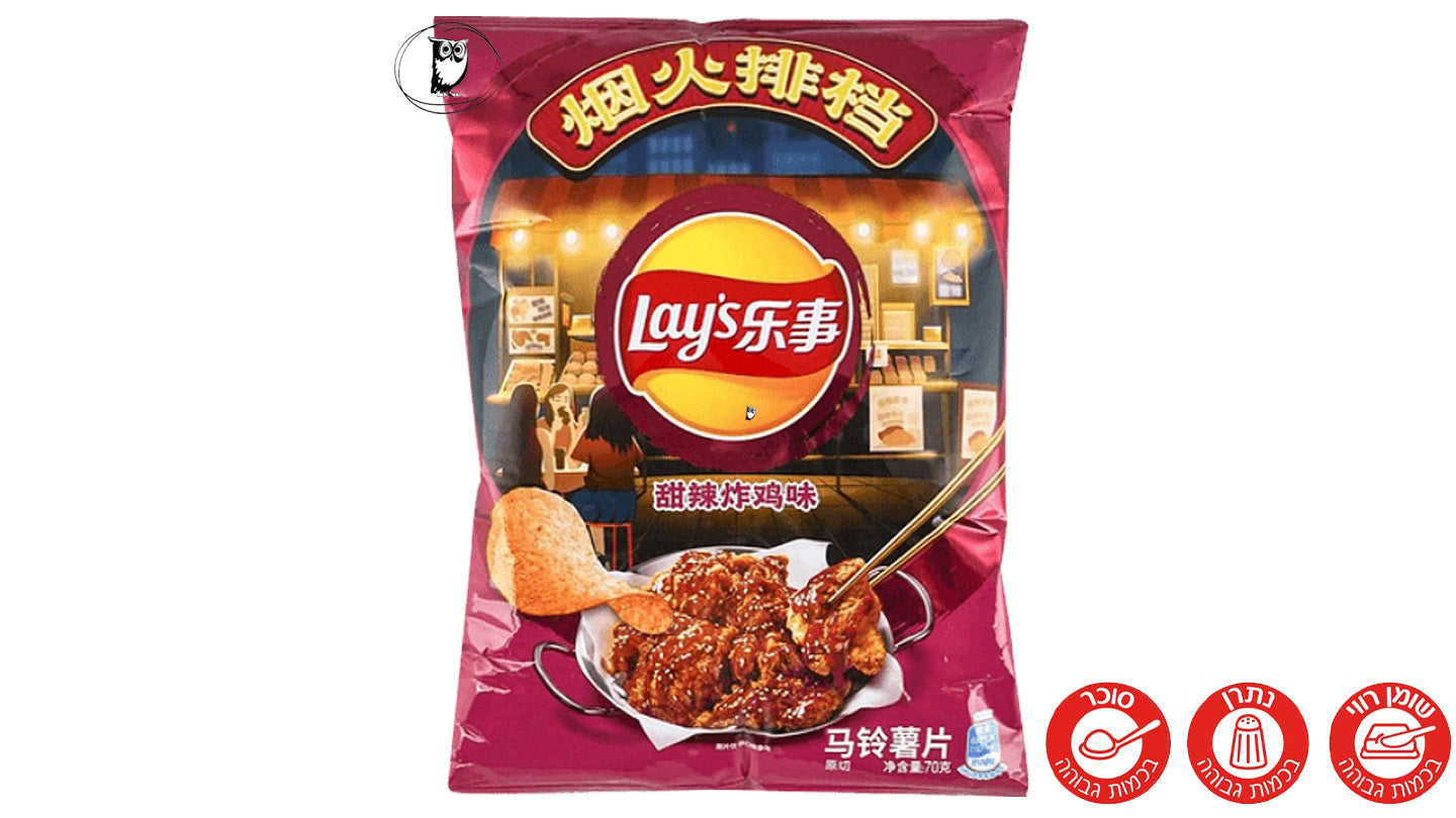 חטיף צ’יפס בטעם עוף מטוגן מתוק חריף - Lay's Potato Chips Sweet Spicy Fried Chicken