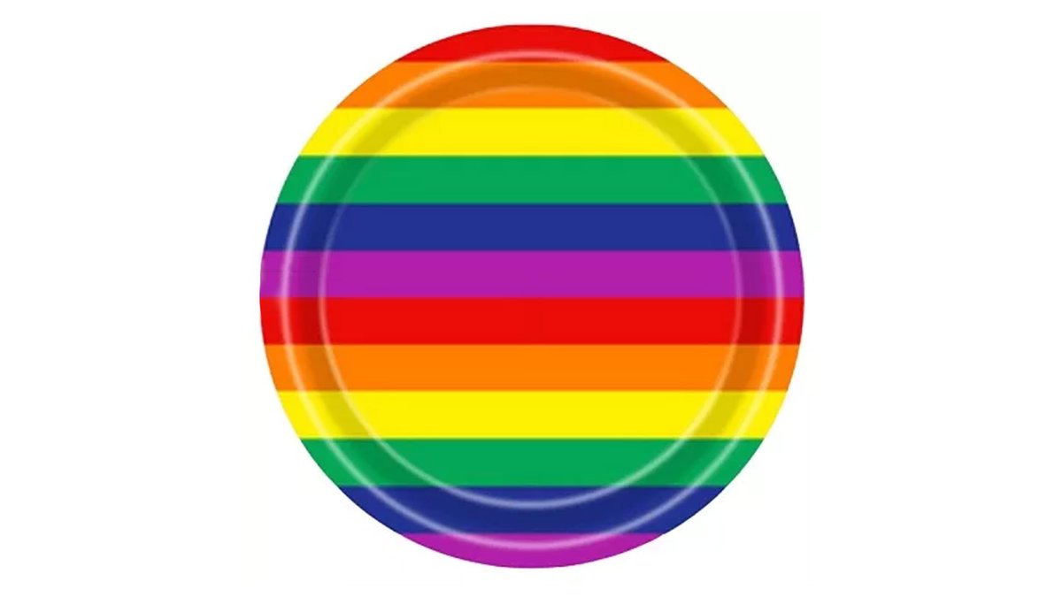 10 צלחות נייר גדולות בצבעי הגאווה