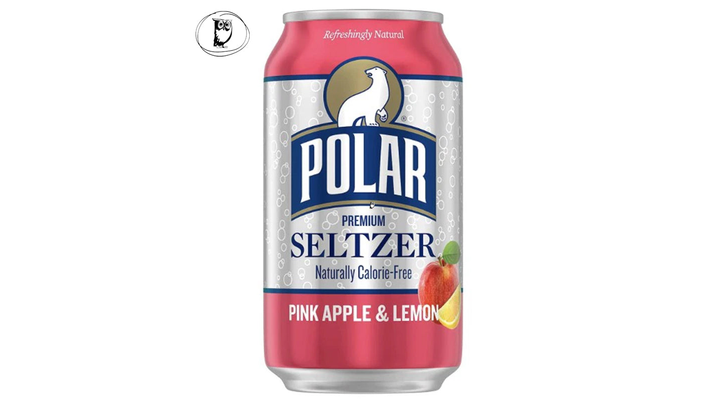 משקה תוסס בטעמי תפוח ורוד ולימון - Polar Pink Apple & Lemon Seltzer