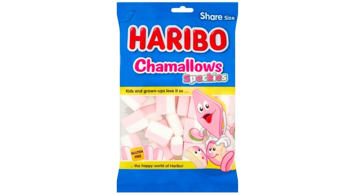 מרשמלו הריבו בצורת מעויינים ורוד ולבן- HARIBO CHAMALLOWS SPECKIES