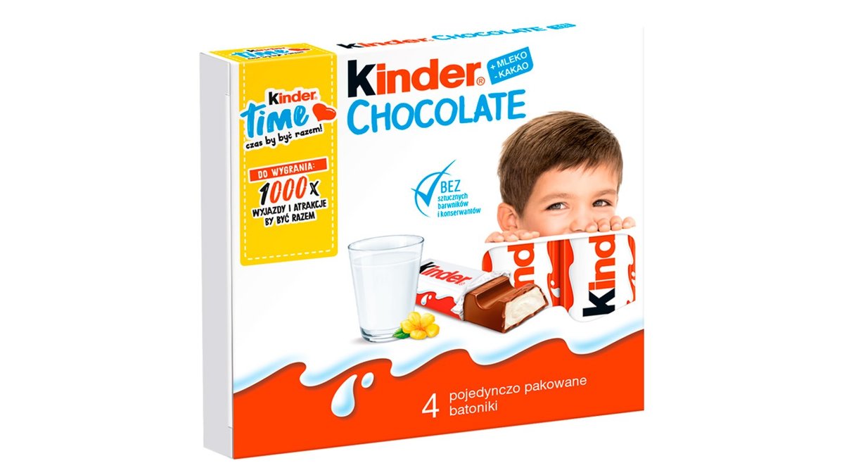 קינדר 4 אצבעות שוקולד 50 גרם KINDER
