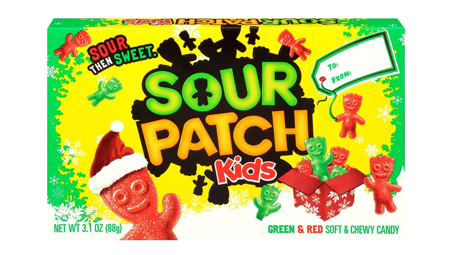 סוכריות גומי חמוצות בצבעי אדום ירוק בקופסא - SOUR PATCH