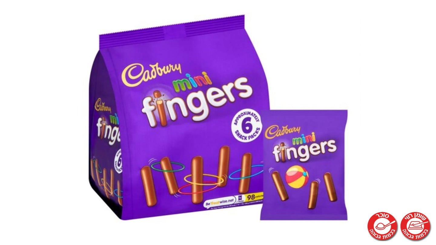 קדבורי חטיף מקלות מצופים שוקולד - CADBURY MINI FINGERS