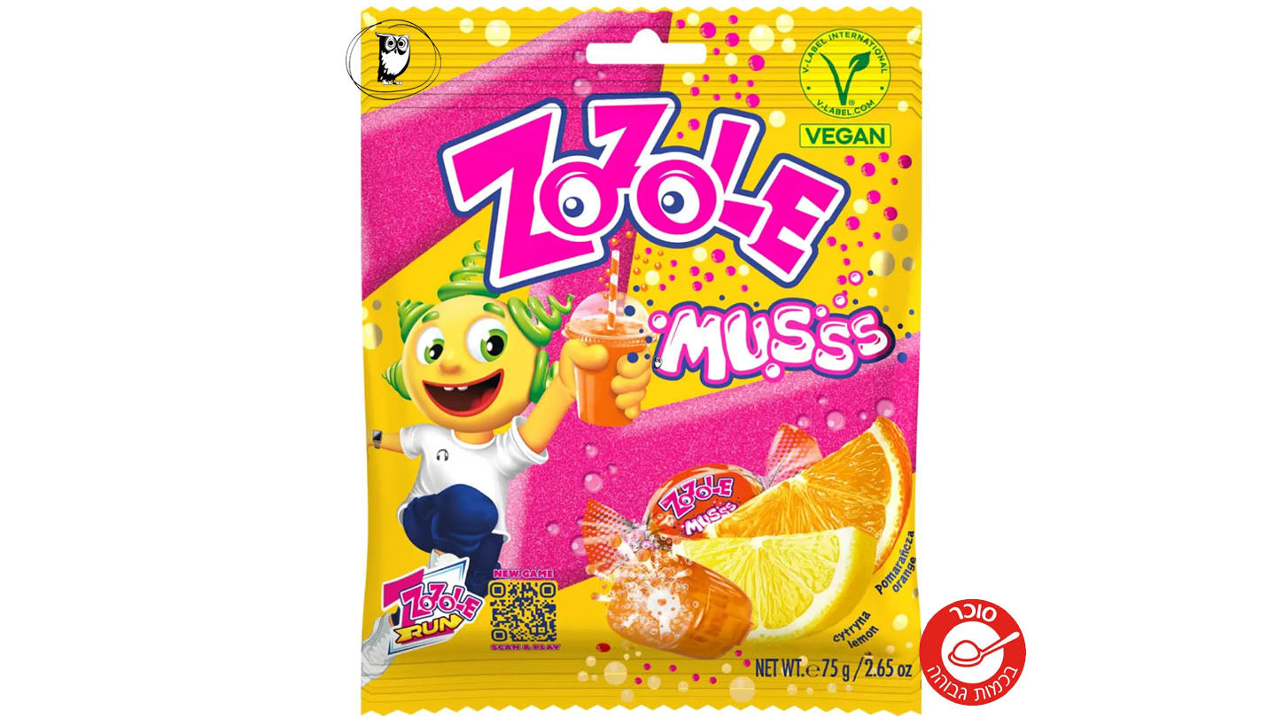 סוכריות תוססות בטעם תפוז ולימון - Zozole Musss