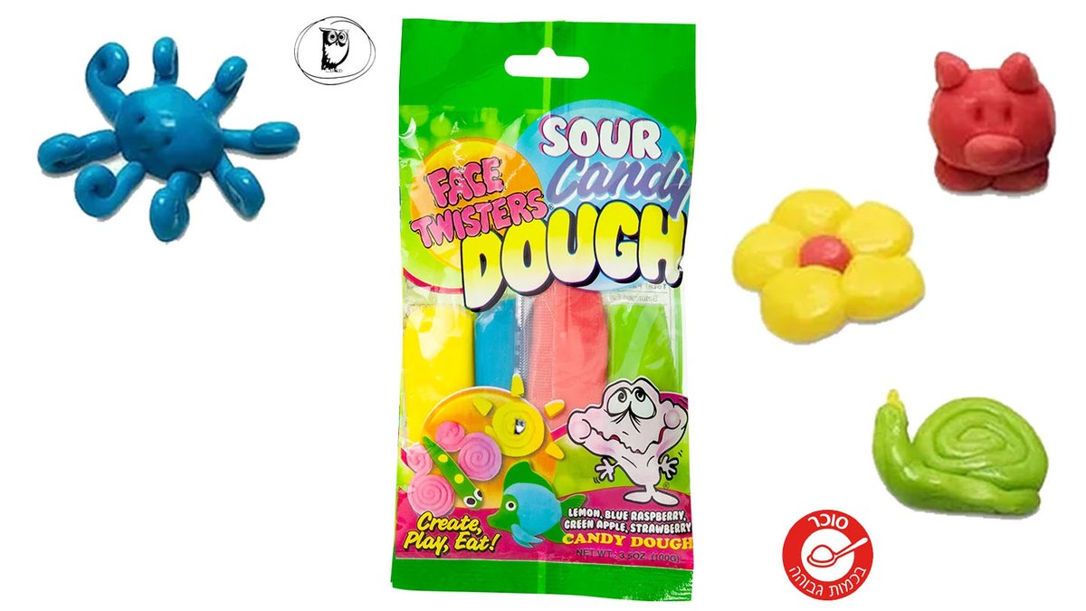 ממתק בצק חמוץ בטעמי פירות עם אבקה חמוצה - FACE TWUSRET SOUR CANDY DOUGH