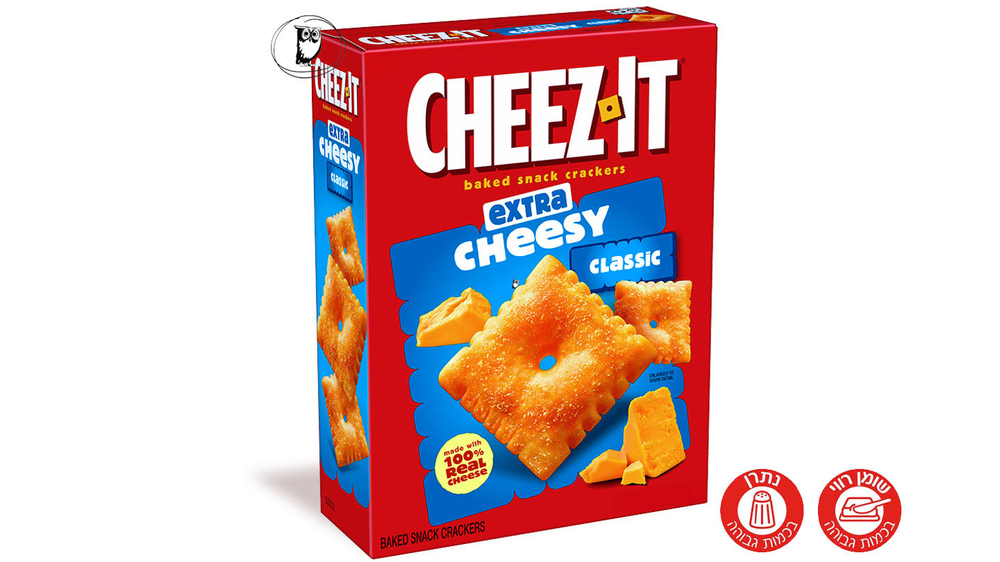 קרקר אפוי עם אקסטרה גבינת צ׳דר - Cheez-It Extra Cheesy Classic