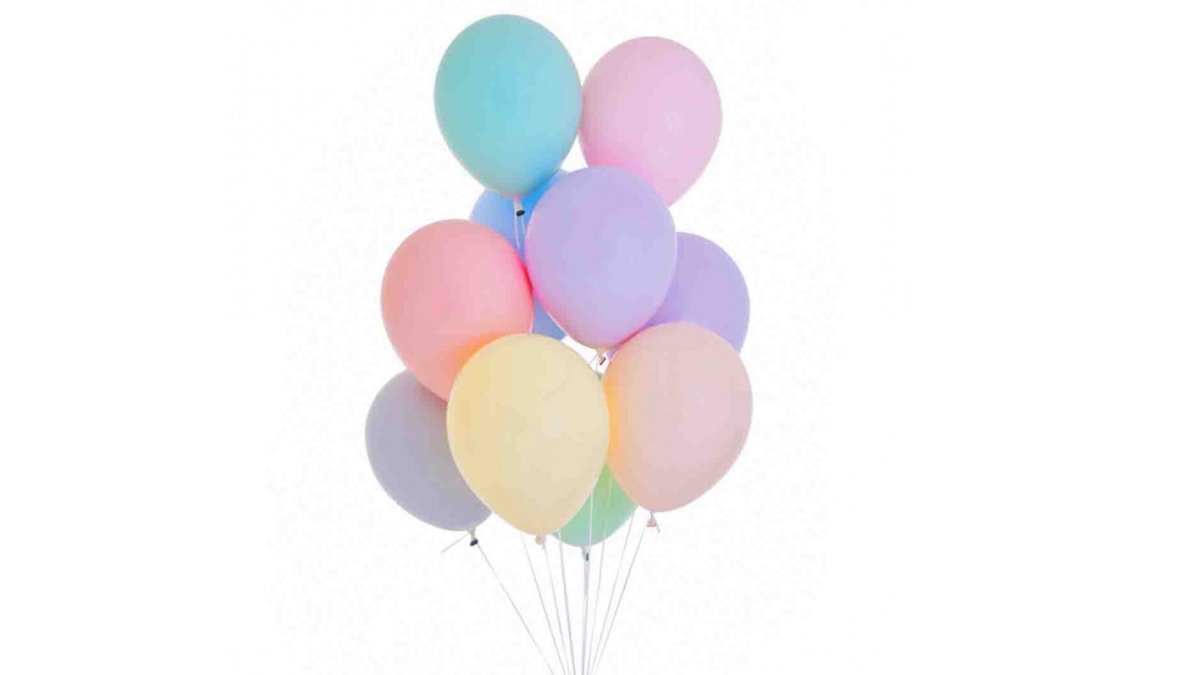 שקית 10 בלונים בצבעי פסטל