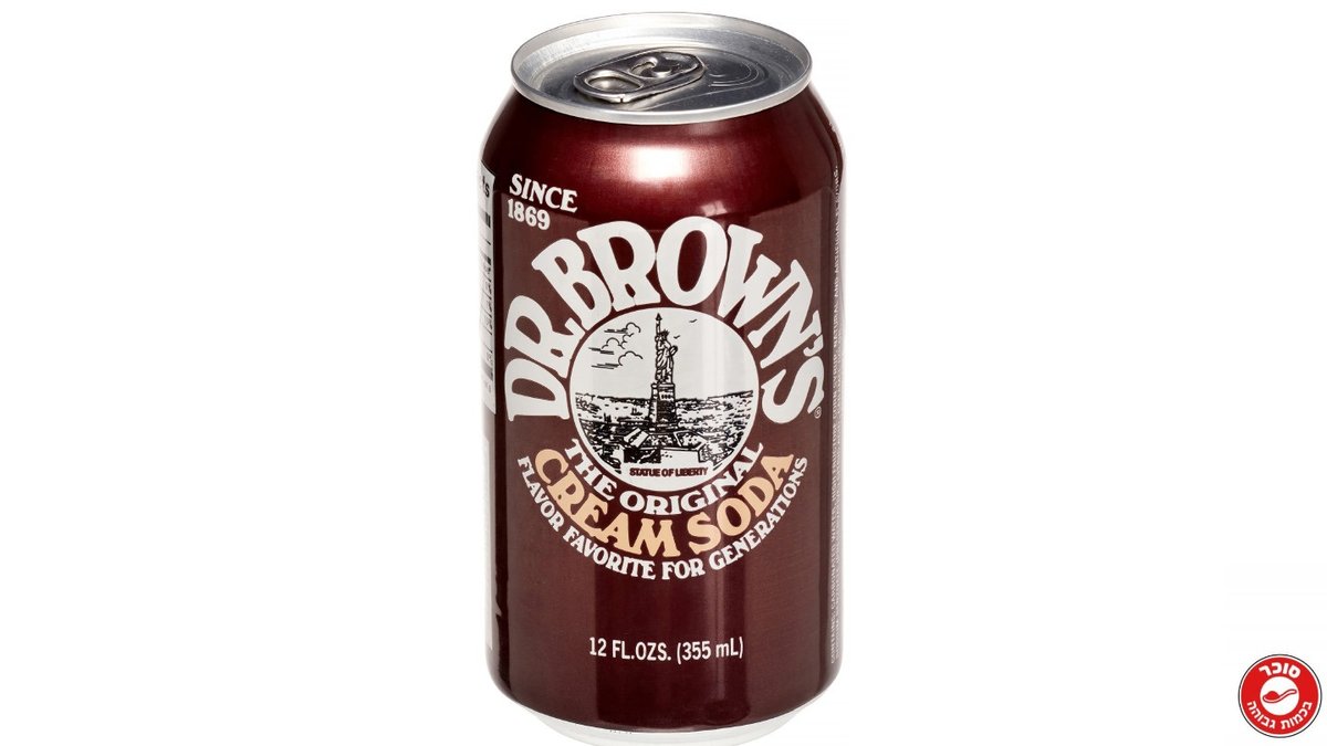 דר' בראון פחית משקה תוסס קרים אנד סודה - DR. BROWN CREAM & SODA