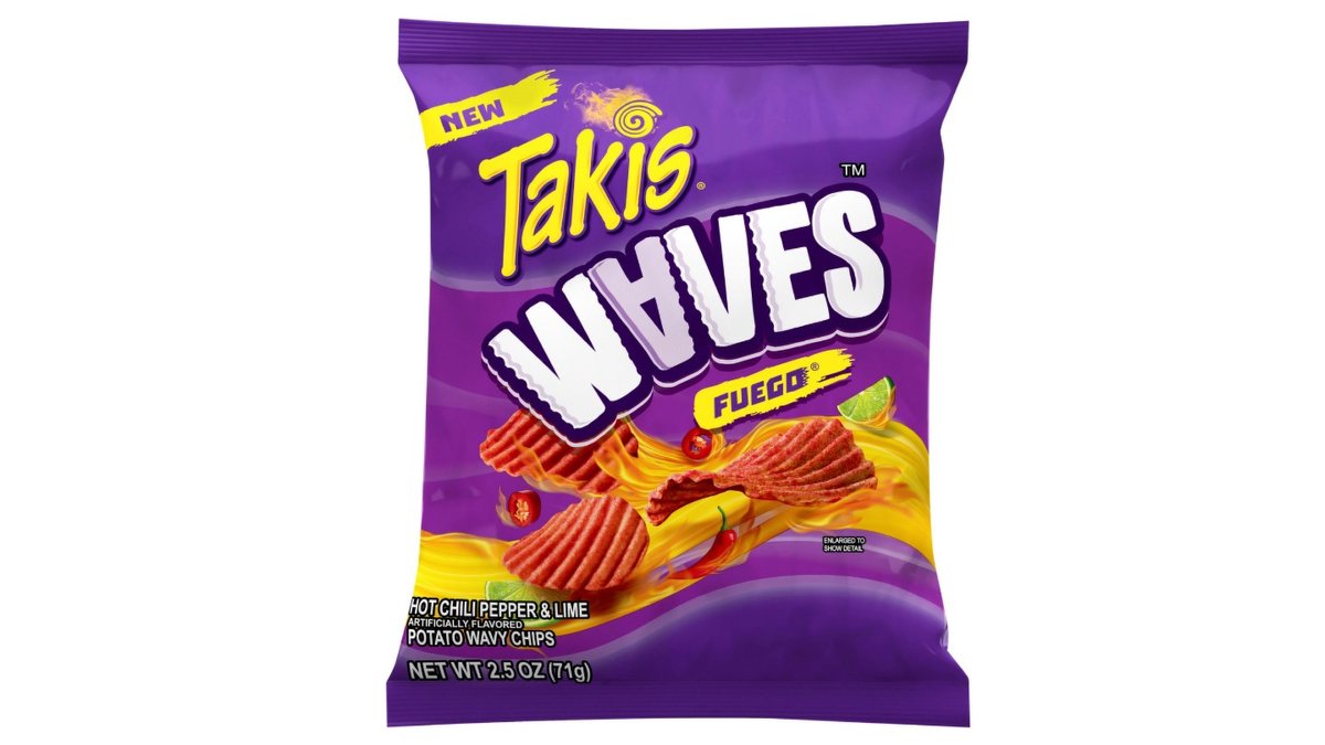 Takis Spicy Potato Chips with Chili and Lime in the Shape of Waves - Takis Waves Fuego Wavy