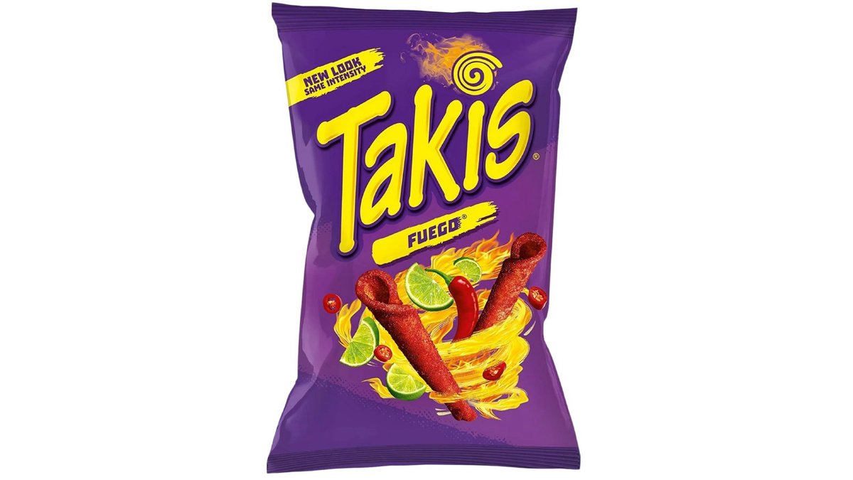Takis Fuego spicy corn snack with chili and lime flavor - TAKIS FUEGO