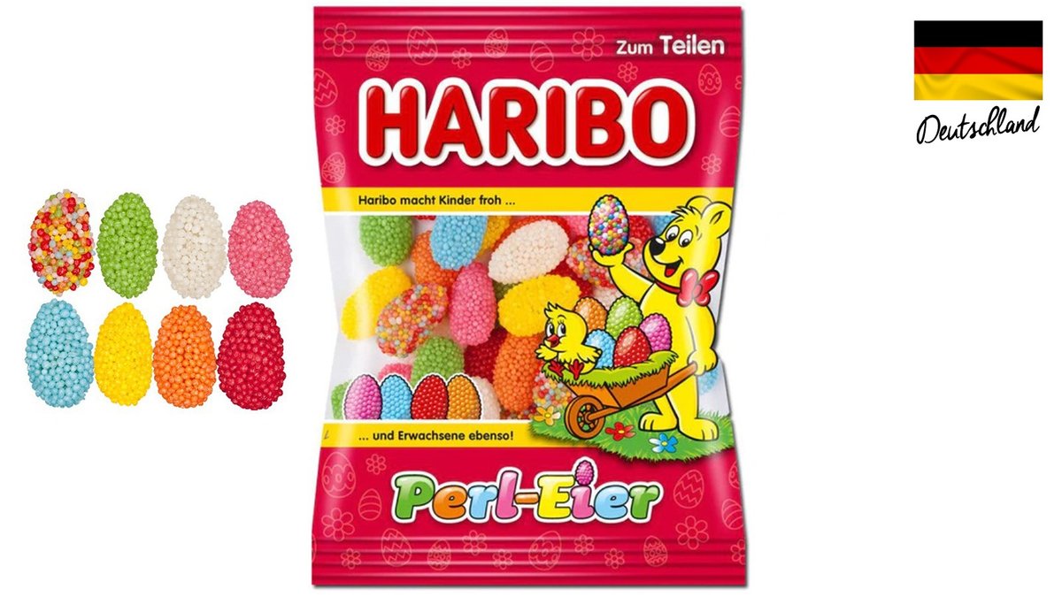 ביצי גומי מצופות בסוכריות קטנות - Haribo Perl-Eier