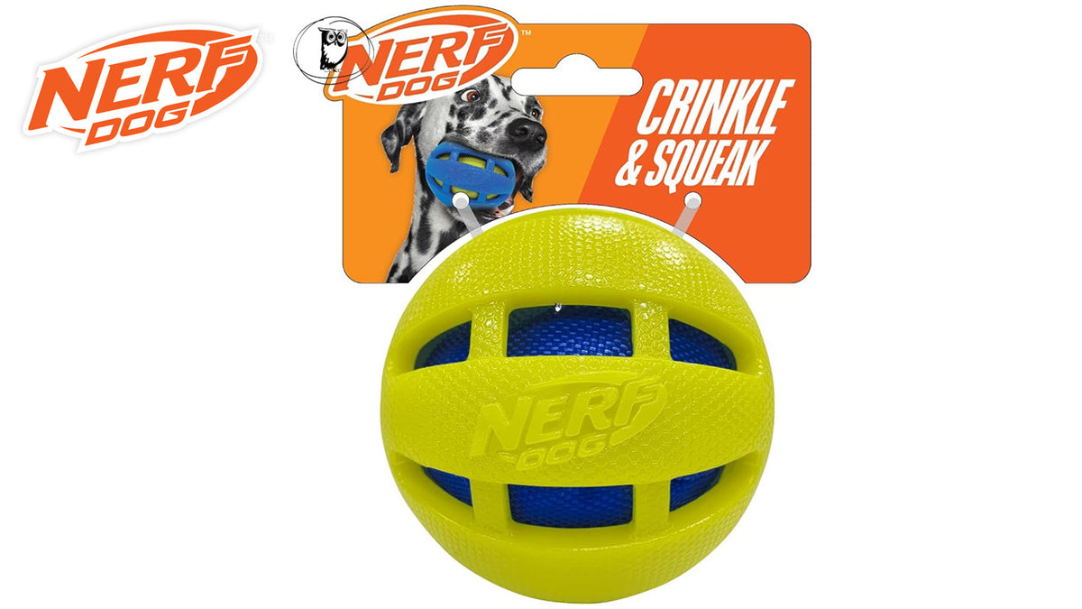 כדור משחק אינטראקטיבי לכלבים -Nerf Dog Crinkle & Squeak Ball