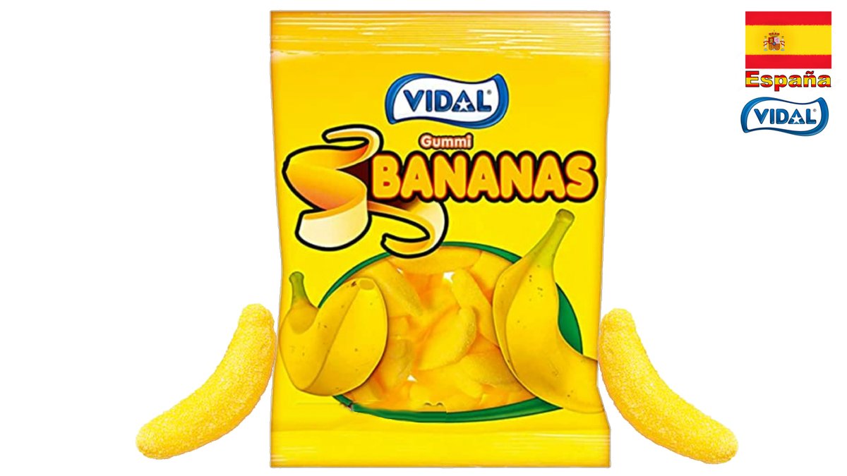 שקית חצי ק"ג- גומי בננה מצופה סוכר - VIDAL