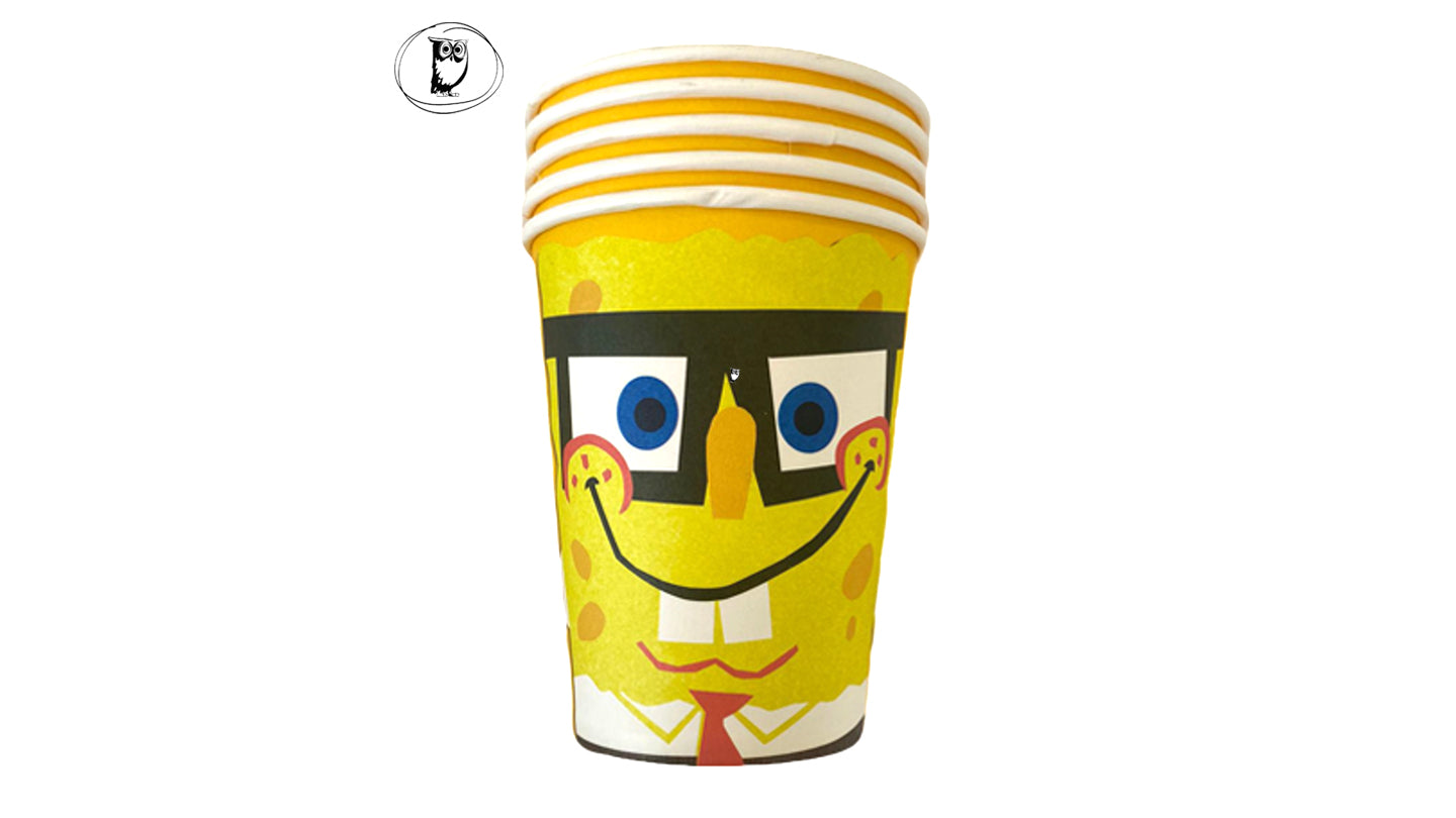 8 כוסות נייר בוב ספוג