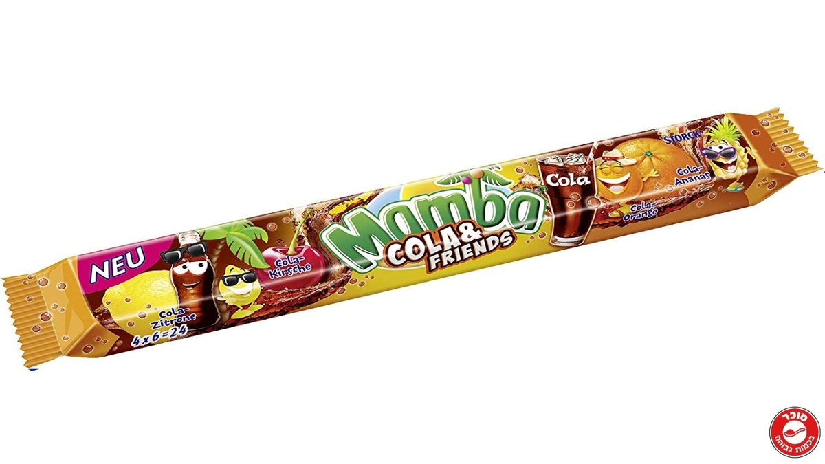 ממבה טופי ענק בטעמי פירות - MAMBA COLA & FRIENDS