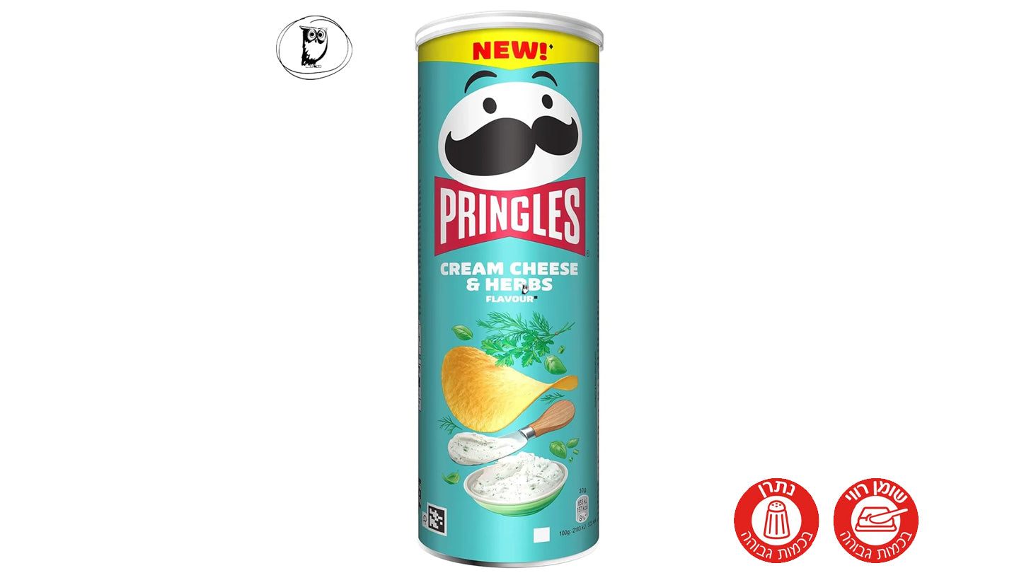פרינגלס צ'יפס בטעם גבינת שמנת ועשבי תיבול - PRINGLES Cream Cheese & herbs