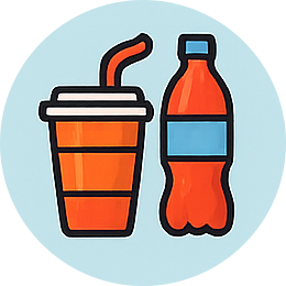 כוסות ובקבוקי שתיה