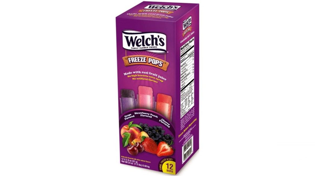 Pack of 12 fruit-flavored freeze pops - Welch's Tropical Freeze Pops