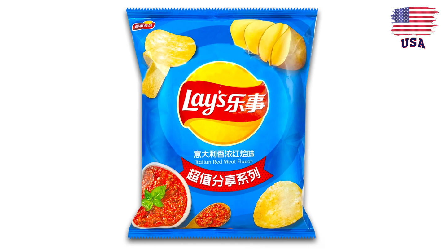 לייז צ'יפס בטעם בשר אדום איטלקי - LAY'S Potato Chips Italian Red Meat