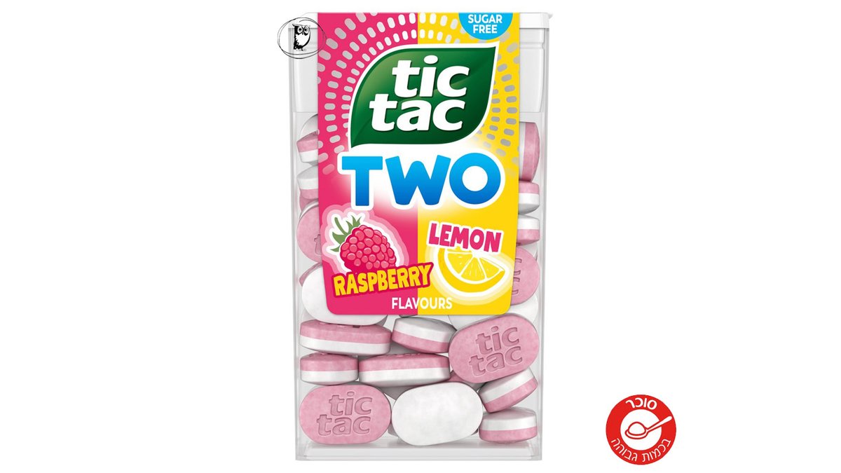 טיק טק סוכריות דו-שכבתיות בטעמים לימון ופטל - TICTAC TWO
