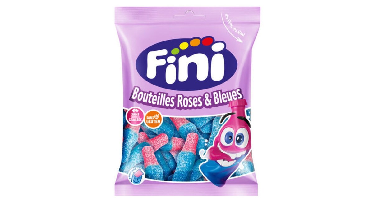 גומי פיני בקבוקים מסוכרים - FINI Bouteilles roses et bleues