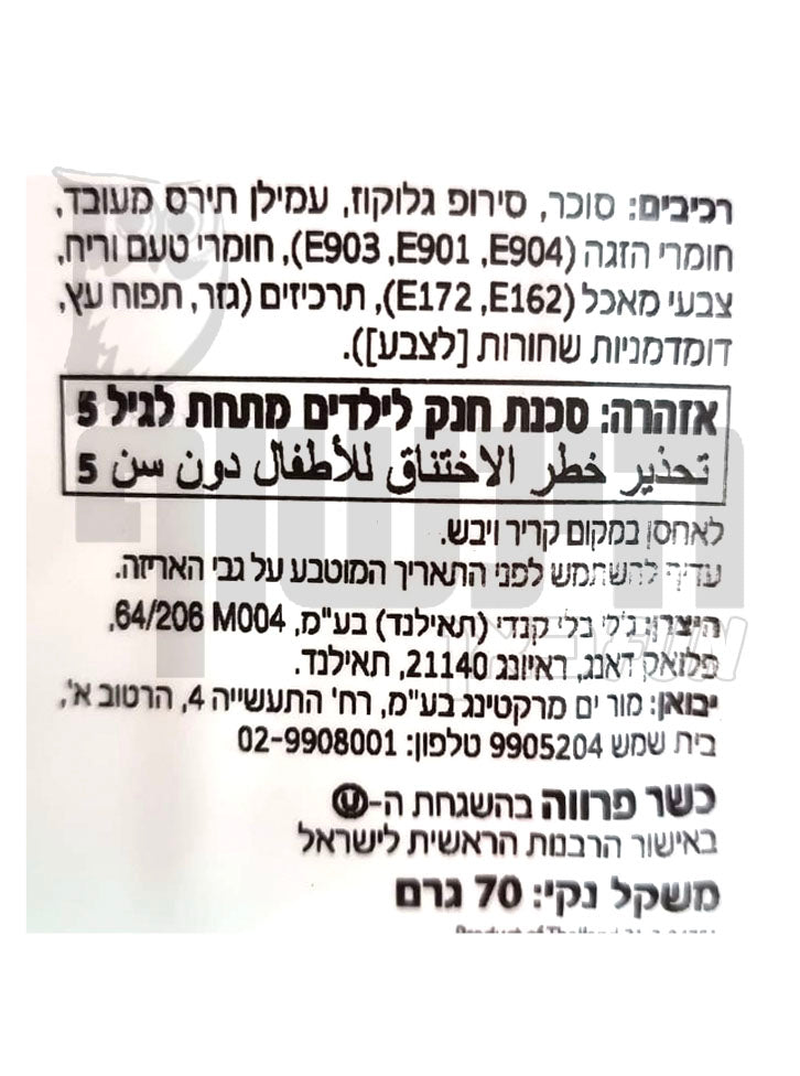 Uploaded ingredient image for ג'לי בלי סוכריות גומי בטעם מסטיק - JELLY BELLY BUBBLE GUM