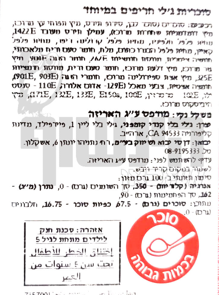 Uploaded ingredient image for ג'לי בלי משחק סוכריות 