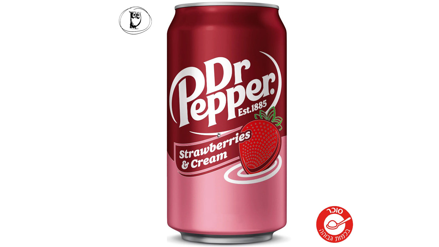 דר' פפר פחית משקה מוגז תות ושמנת  Dr. Pepper Strawberry & Cream