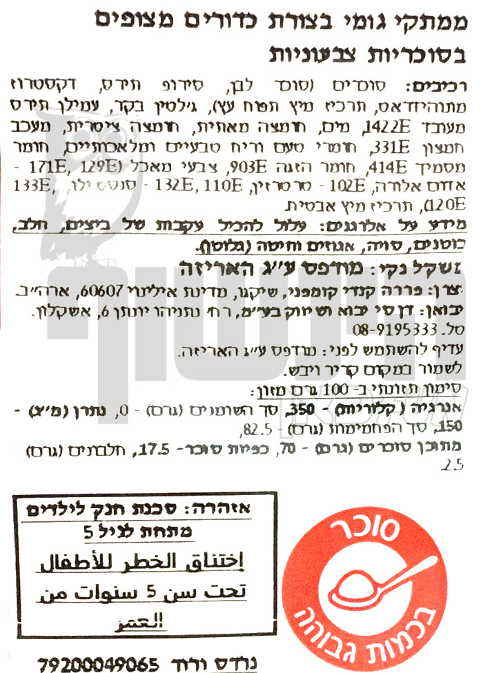 Uploaded ingredient image for נרדס סוכריות גומי מצופות בסוכריות קטנטנות בשקית בינונית -NERDS GUMMY CLUSTERS