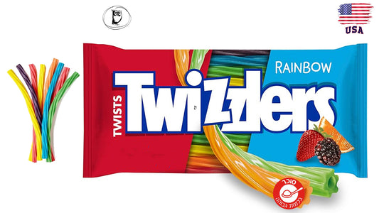 טוויזלרס צבעוני בטעמי פירות באריזת ענק -  TWIZZLERS TWISTS RAINBOW