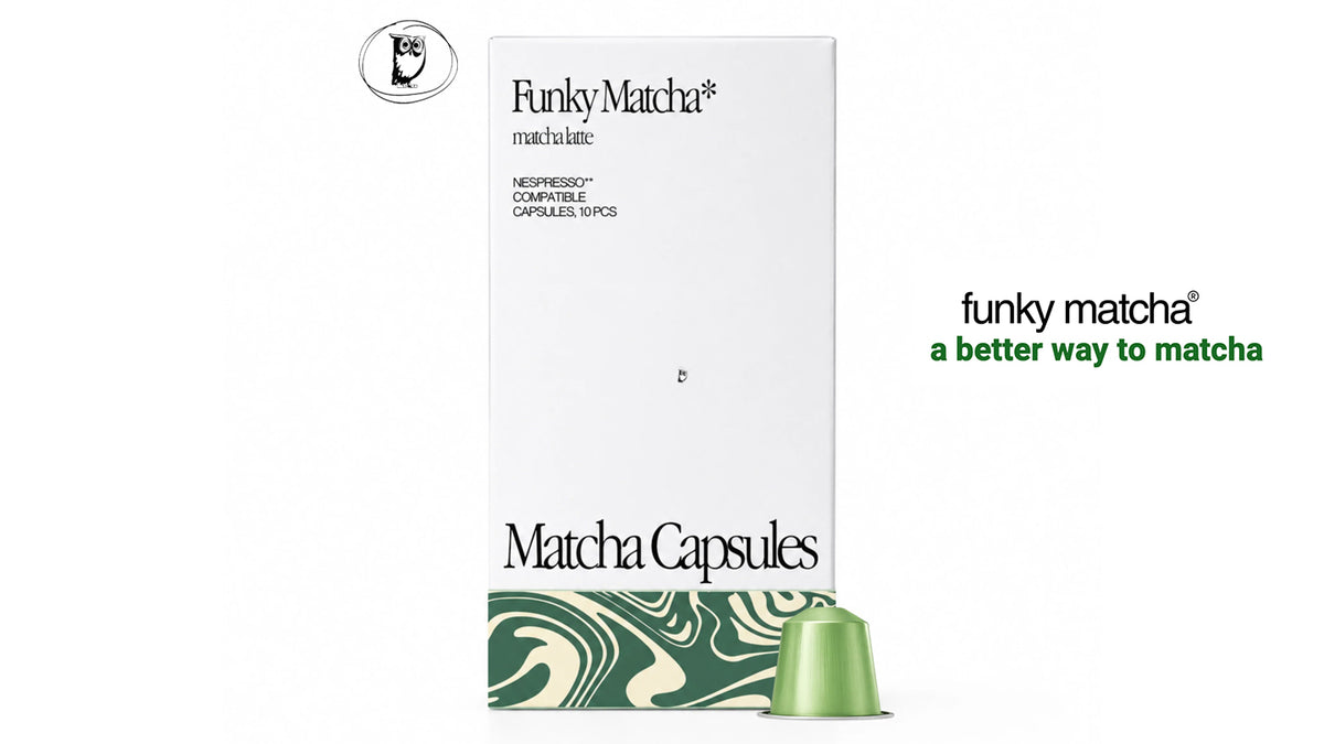קפסולות מאצ'ה בטעם לאטה - Funky Matcha Latte