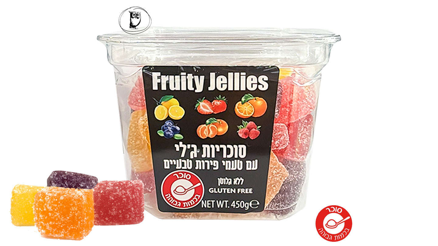 סוכריות ג׳לי בטעמי פירות טבעיים עם ציפוי סוכר - Pallas Fruity Jellies