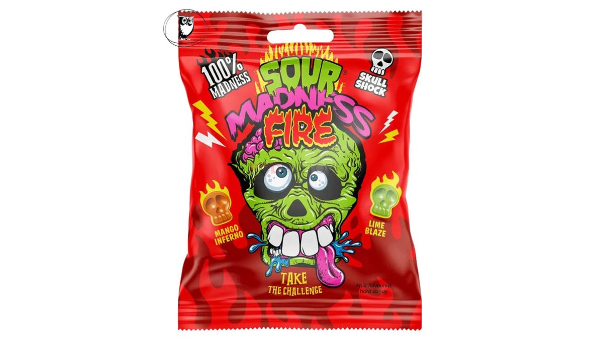 SOUR MADNESS FIRE Fruit Flavored Sour Skull Candy