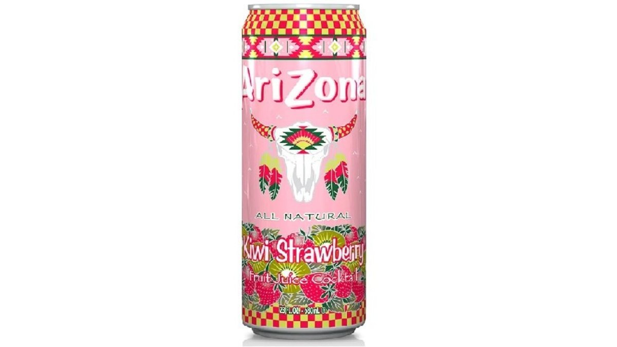 Arizona Kiwi Strawberry Flavored Iced Tea in a Giant Can - ARIZONA KIWI STRAWBERRY