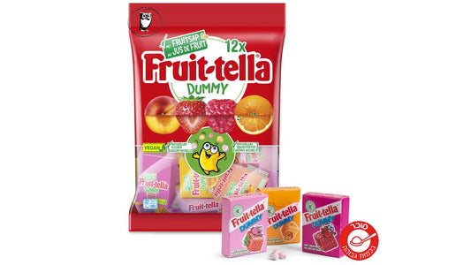 מארז 12 קופסאות מיני סוכריות לעיסה - fruittella dummy