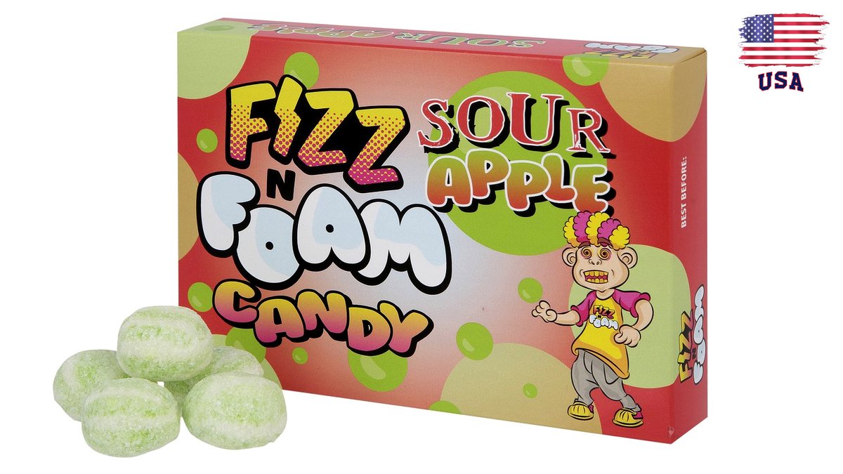 סוכריות פריכות תפוח חמוץ -Fizz N Foam Sour Apple