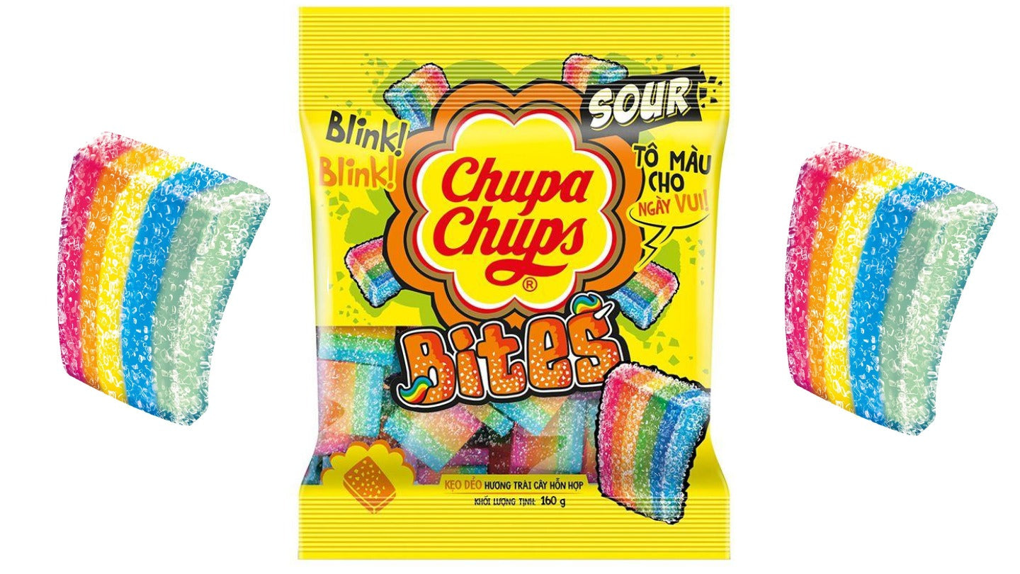 צ'ופה צ'ופס קוביות גומי חמוצות בצבעי הקשת - Chupa Chups Sour Bites (Copy)