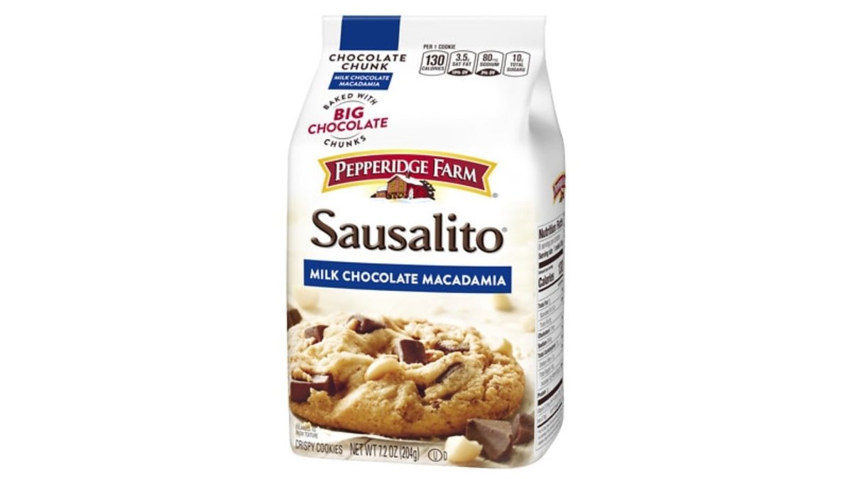 עוגיות עם שבבי שוקולד חלב ואגוזי ומקדמיה - SAUSALITO PEPPERIDGE FARM