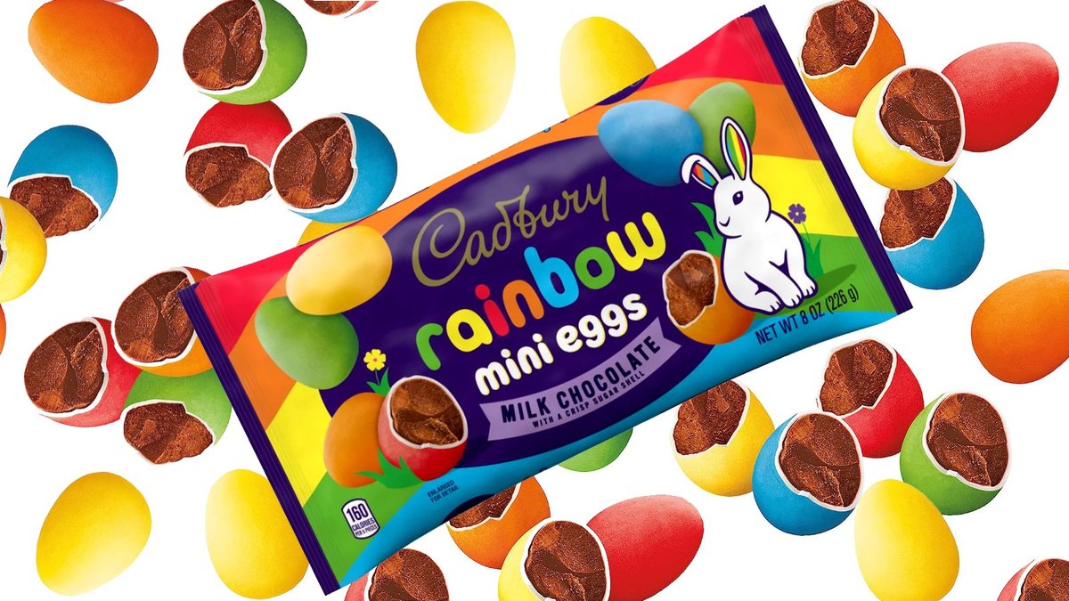 ביצי שוקולד קטנטנות קשת בענן עם מילוי שוקולד - RCADBURY MINI EGGS Rainbow