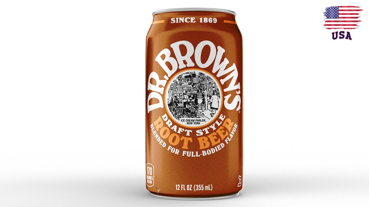 דר' בראון פחית בירה שחורה - DR. BROWN ROOT BEER