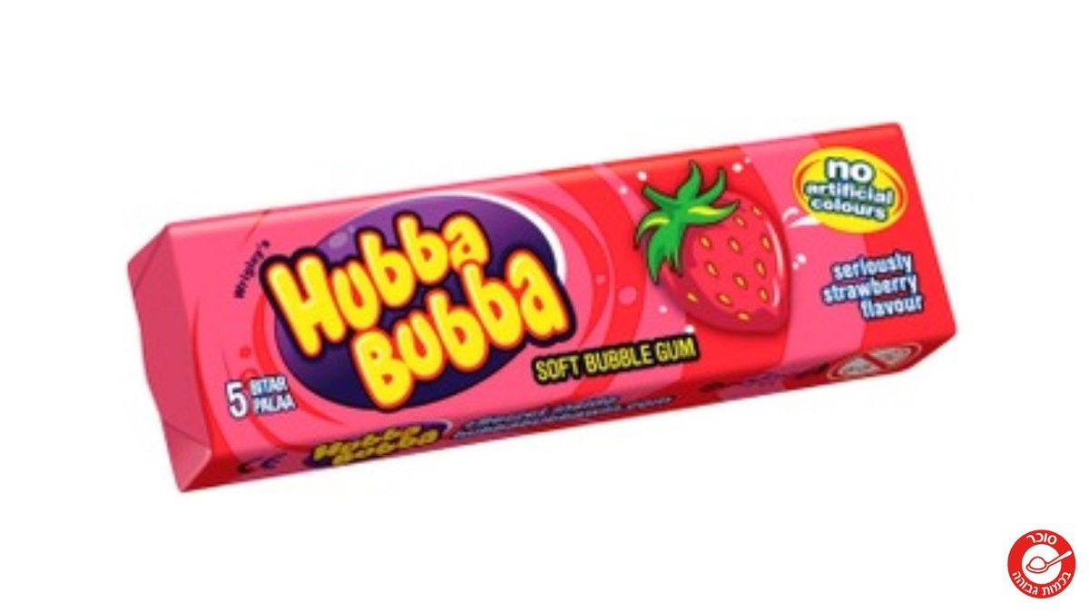 הובה בובה גומי לעיסה בטעם תות - HUBBA BUBBA STRAWBERRY