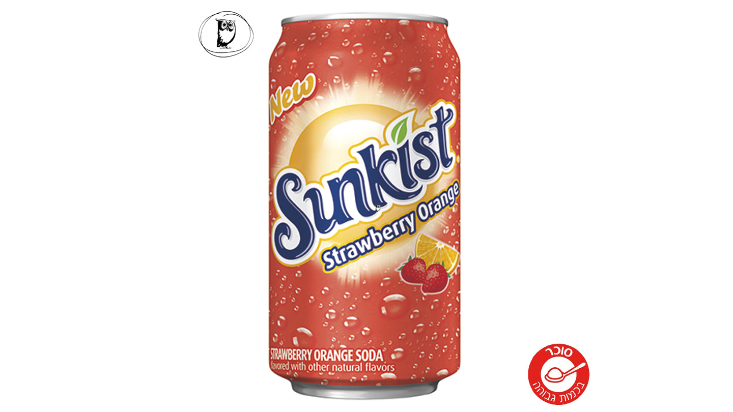 פחית משקה תוסס תות תפוז  -Sunkist Strawberry Orange