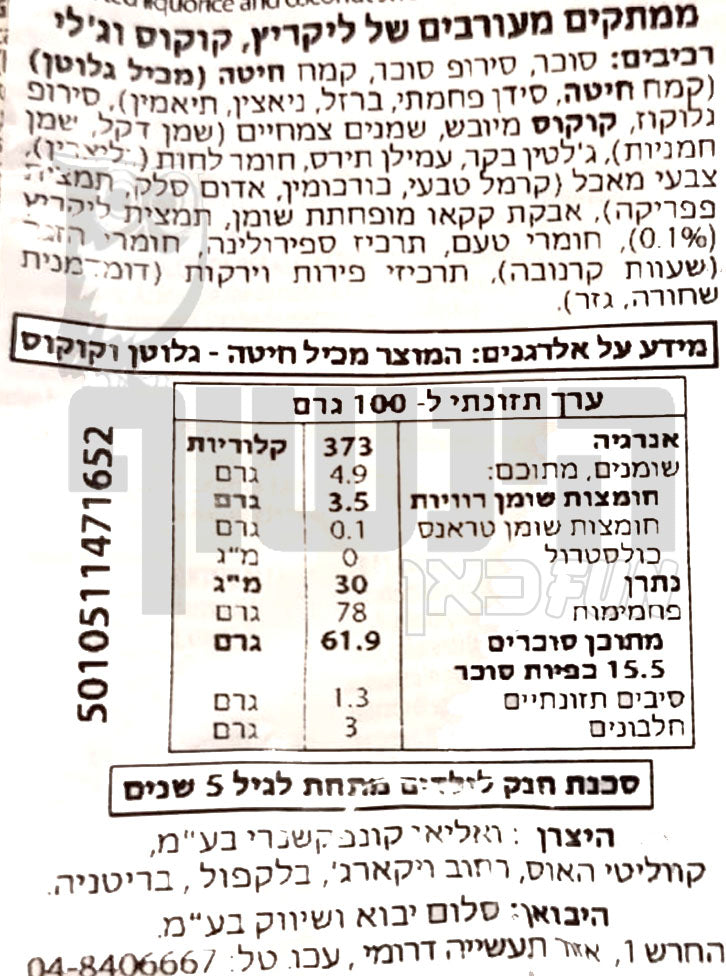 Uploaded ingredient image for ליקריץ אולסורטס אנגלי איכותי -Taveners Liquorice Allsorts