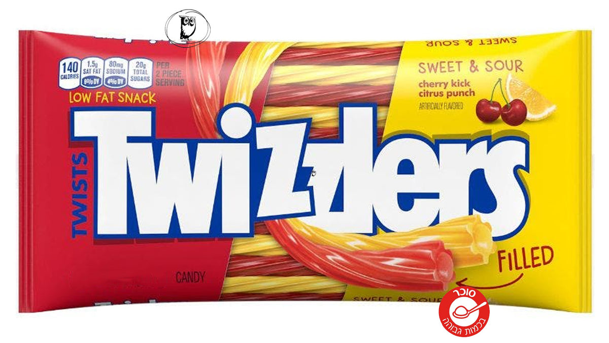 טוויזלרס בטעם דובדבן ולימון - Twizzlers Sweet & Sour Filled