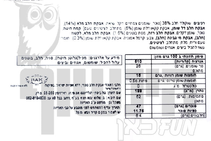 Uploaded ingredient image for חטיף וופל פריך במילוי קרם בטעם קקאו בוטנים - TAGO Wafer Crisps cocoa and Peanut