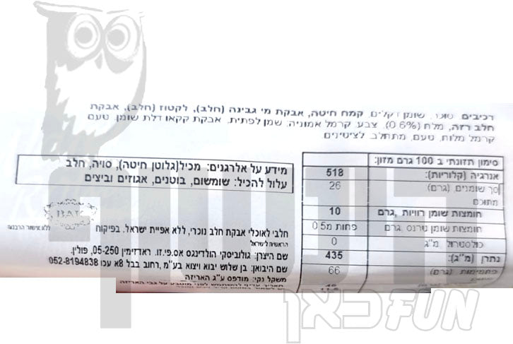 Uploaded ingredient image for גליליות וופל בטעם קרמל מלוח  - Tago Wafer Rolls Salted Caramel