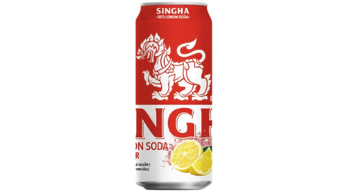 סינגה סודה לימון אדום ללא סוכר - Singha Red Lemon Soda Zero Sugar