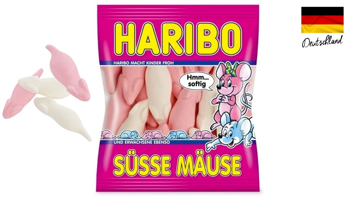 גומי הריבו מוקצף בצורת עכברים - HARIBO SUSSE MAUSE