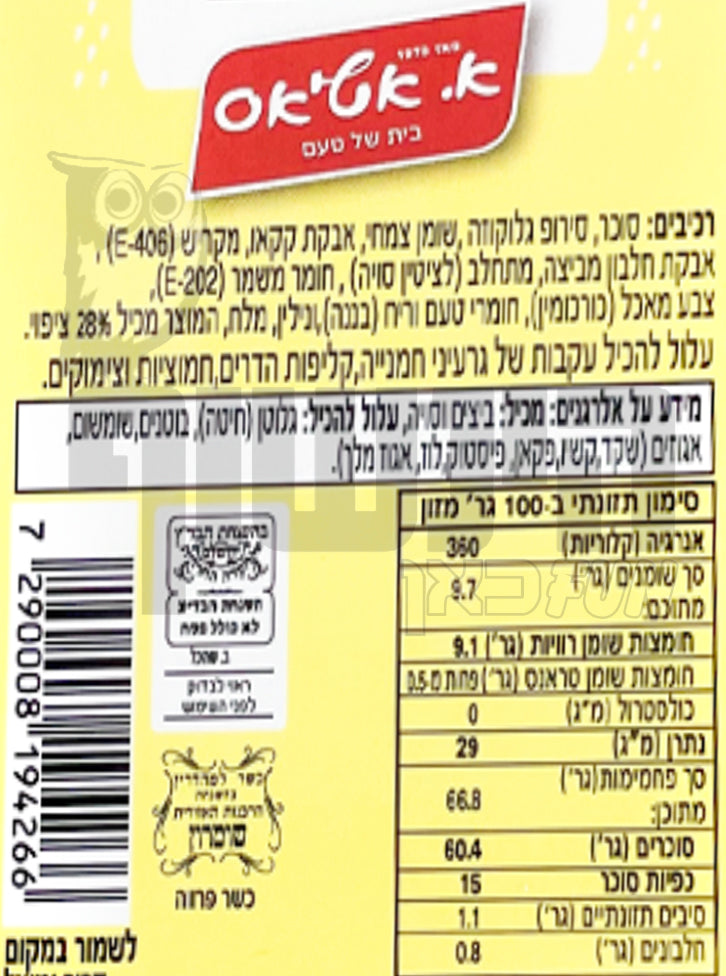 Uploaded ingredient image for חטיף 